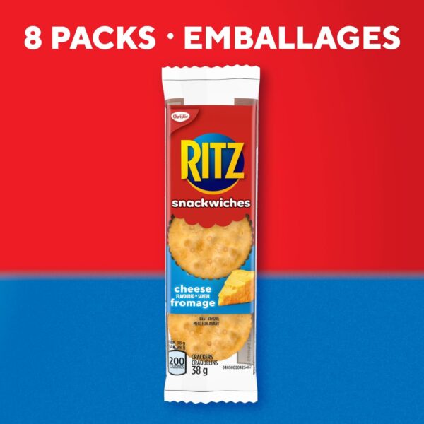 Ritz Snackwich Crackers, Cheese Flavour, 8 Individually Wrapped Packs, Snack cracker, Baked Portion Pack, 304 g - Image 2