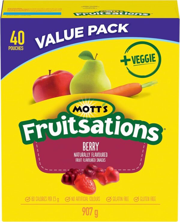 Mott's - VALUE PACK SIZE - Naturally Flavoured Berry Fruit Flavoured Snacks, Pack Of 40 - Image 6