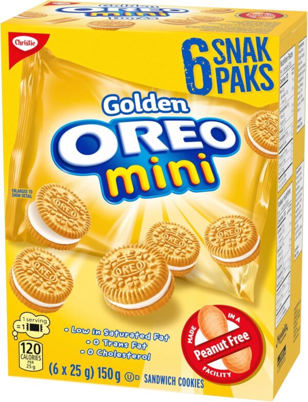 Christie OREO, Mini Golden Cookies, Made in a Peanut-Free Facility, Individually Wrapped, Snack Pack, School Snacks, 150 g (6 Pouches) - Image 11