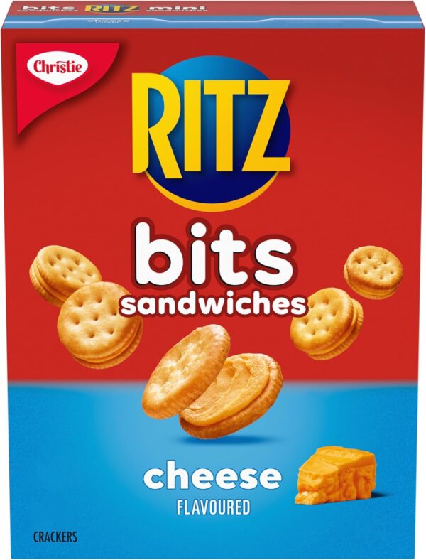 CHRISTIE RITZ Bits Sandwiches Cheese Flavoured, Snack Crackers, School Snacks, Family Snacks, Real Cheese, 180 g