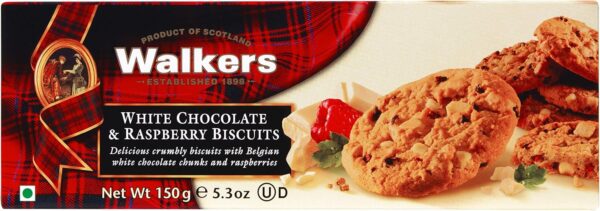 Walkers White Chocolate and Raspberry Biscuits, 150g