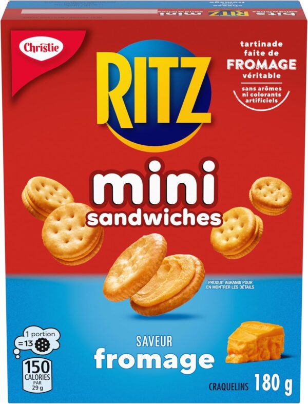 CHRISTIE RITZ Bits Sandwiches Cheese Flavoured, Snack Crackers, School Snacks, Family Snacks, Real Cheese, 180 g - Image 2